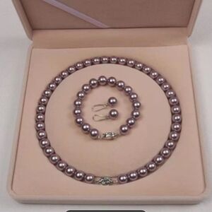 Elegant Purple Pearl Jewelry Set